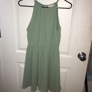 Olive green halter dress